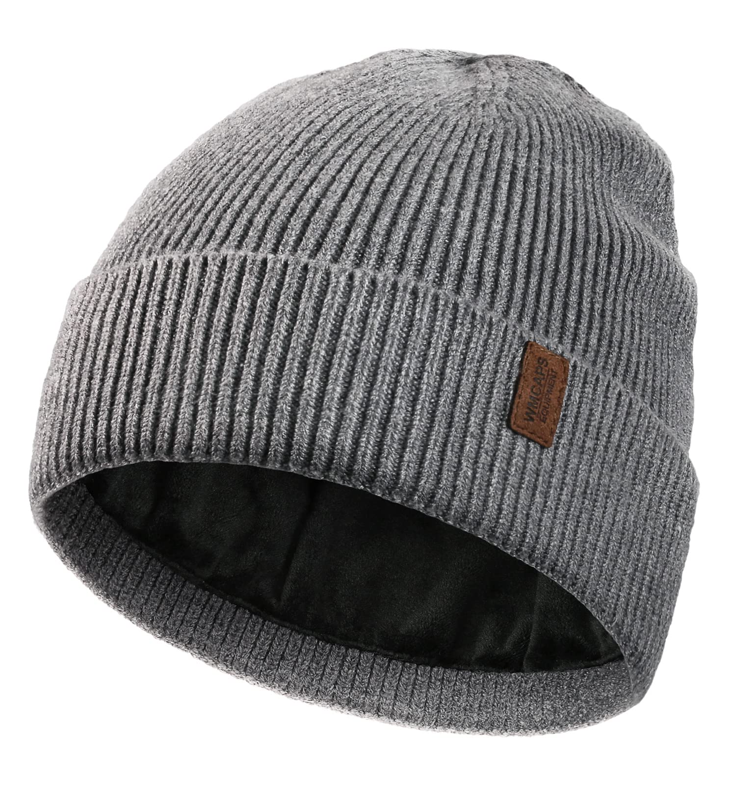 Wmcaps Winter Beanie for Men Women, Fleece Lined Beanie Soft Warm Knit Hat Ski Stocking Cuffed Cap